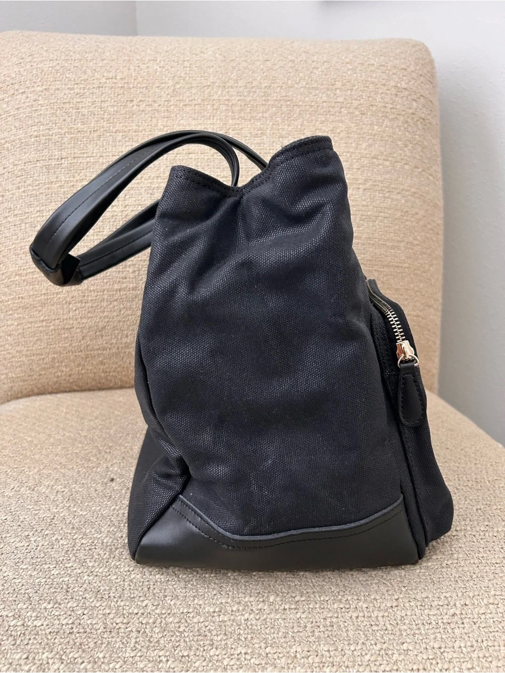 Django Black Canvas Pet Carrier Tote with Dual Front Pockets